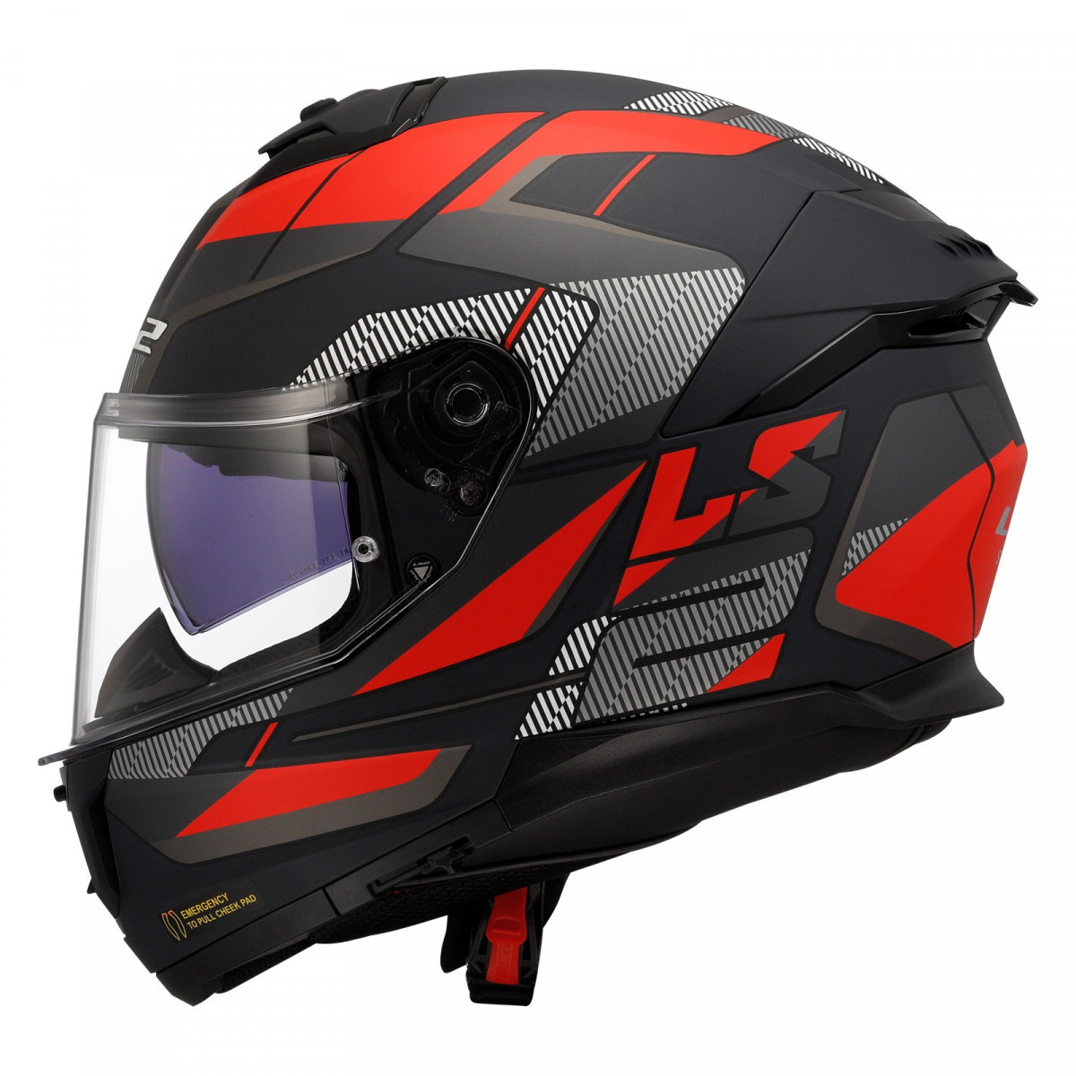 Ls2 Stream 2 Road Kapalı Kask Mat Siyah-titanium-kırmızı