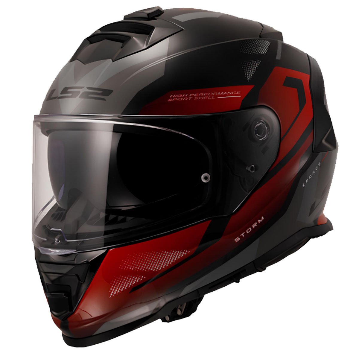 Ls2 Storm 2 Kronos Kırmızı-gri Kask