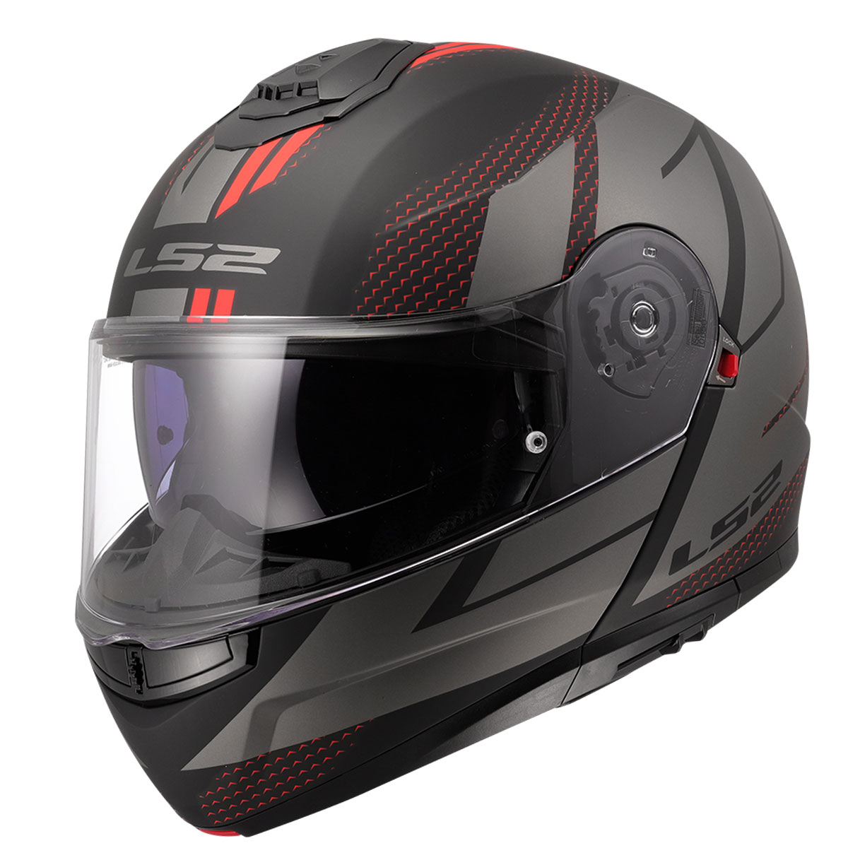 Ls2 Strobe 2 Code Mat Siyah - Gri Çene Açılır Kask